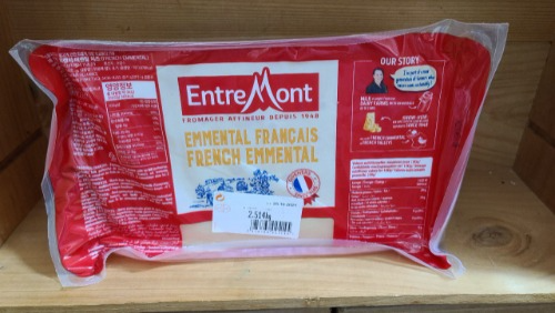 앙트레몽 프렌치에멘탈블럭치즈 (French Emmental) +/-2.5kg